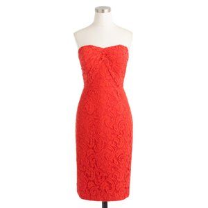 J.Crew Kelsey Strapless Dress Leavers Lace Size 6